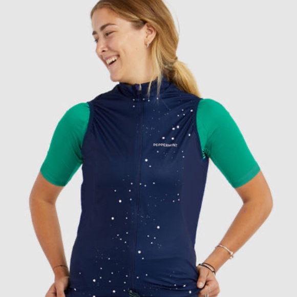Peppermint Jackets & Blazers - Peppermint Cycling Wind Vest - Navy